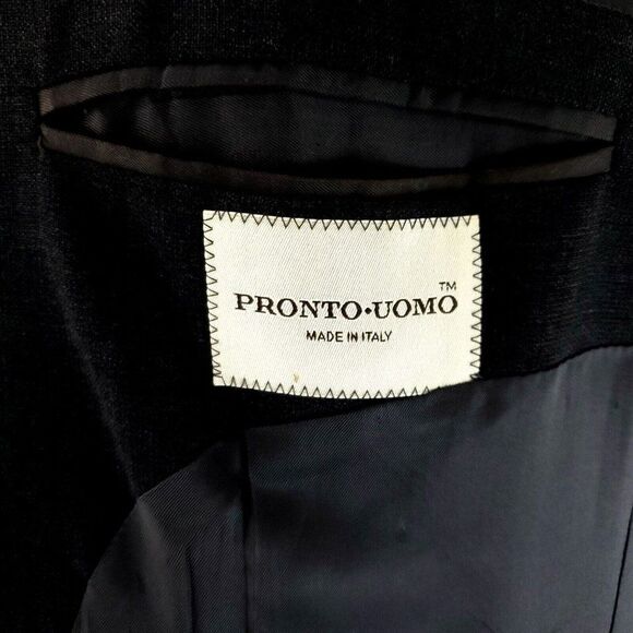 Pronto Uomo Lessona Natural Stretch Worsted Wool 2 Button Blazer 42R Gray Check - Picture 7 of 12